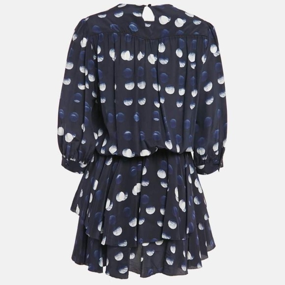 Zadig & Voltaire Navy Blue Silk Roka Dots Mini Dress - Picture 5 of 10